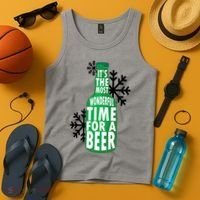 Its The Most Wonderful Time For A Beer Funny Christmas Tank Top thumb 4