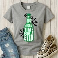 Its The Most Wonderful Time For A Beer Funny Christmas Women's T-Shirt thumb 3