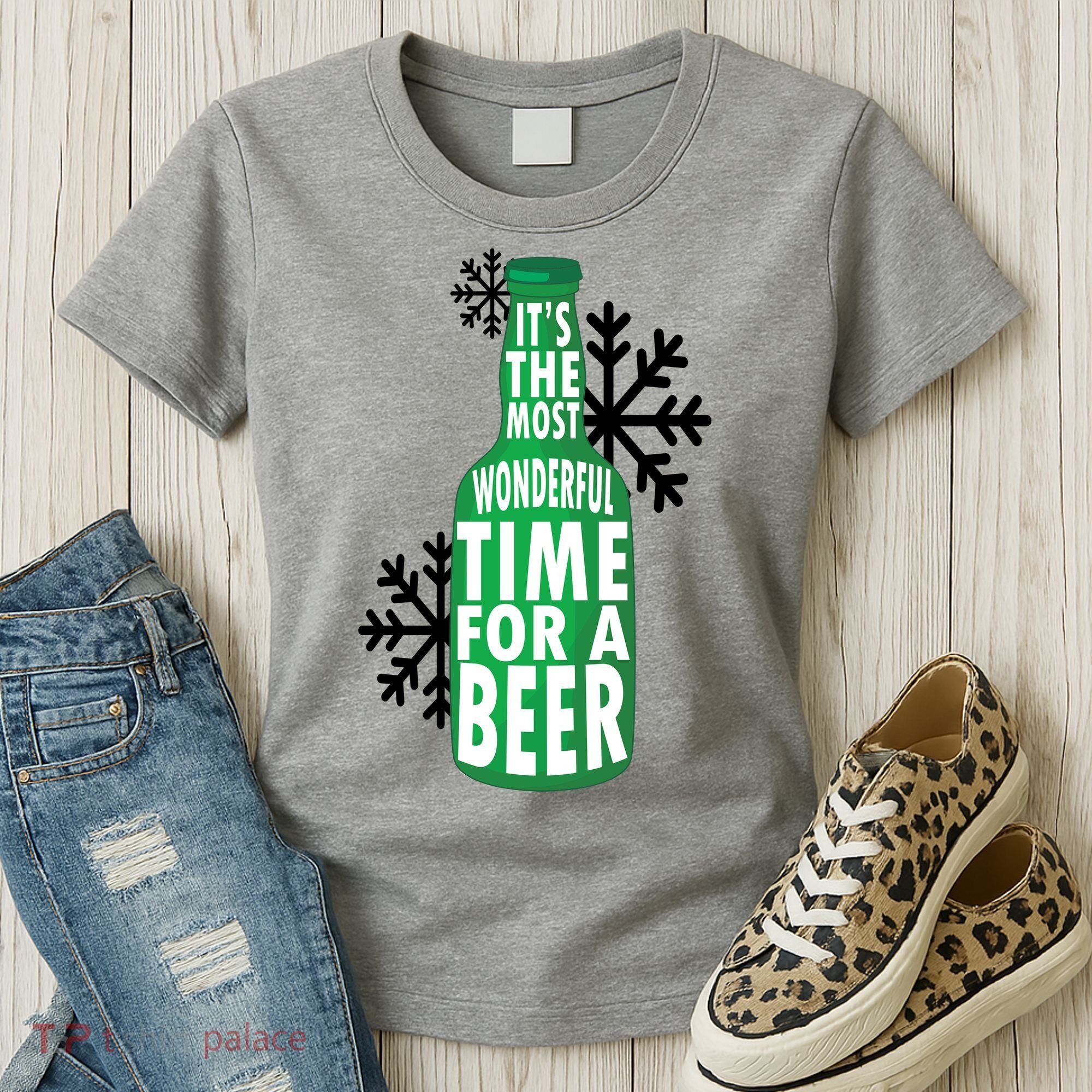 Its The Most Wonderful Time For A Beer Funny Christmas Women's T-Shirt