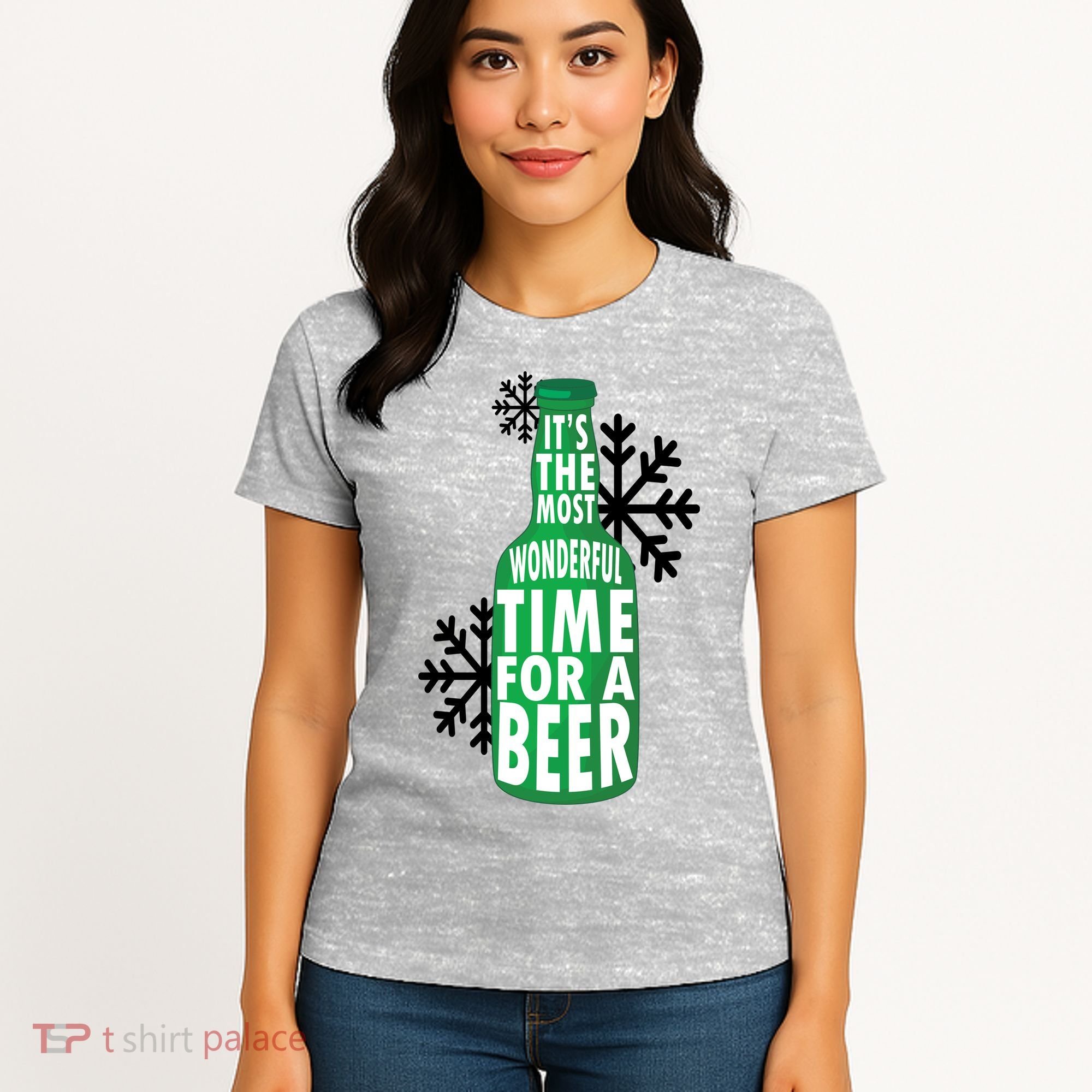 Its The Most Wonderful Time For A Beer Funny Christmas Women's T-Shirt