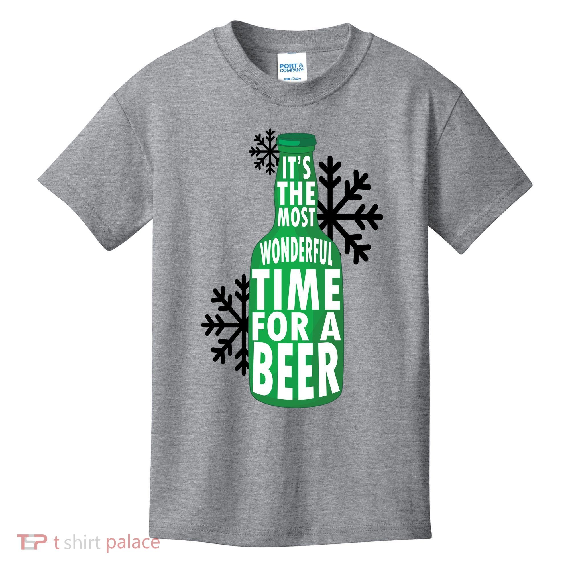 Its The Most Wonderful Time For A Beer Funny Christmas Kids T-Shirt