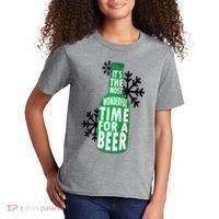 Its The Most Wonderful Time For A Beer Funny Christmas Kids T-Shirt thumb 2