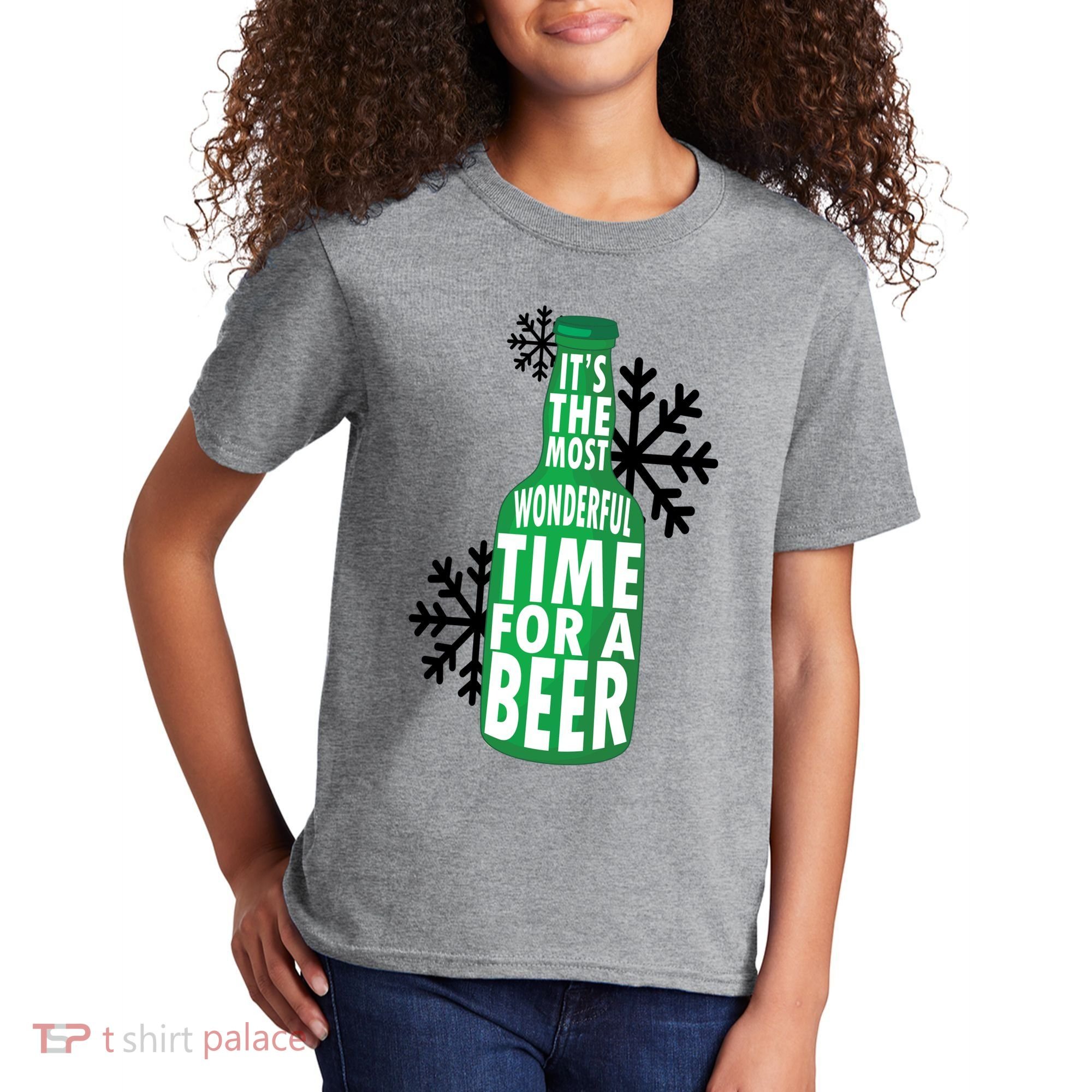 Its The Most Wonderful Time For A Beer Funny Christmas Kids T-Shirt