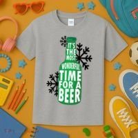 Its The Most Wonderful Time For A Beer Funny Christmas Kids T-Shirt thumb 3