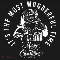 It's The Most Wonderful Time Santa Drinking Beer Christmas Women's Hoodie thumb 2