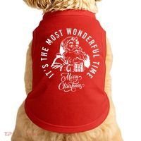 It's The Most Wonderful Time Santa Drinking Beer Christmas Doggie Tank thumb 0