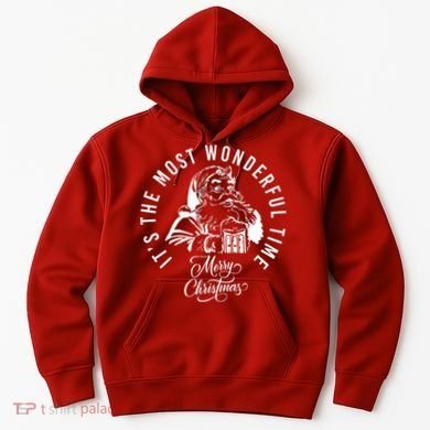 It's The Most Wonderful Time Santa Drinking Beer Christmas Hoodie