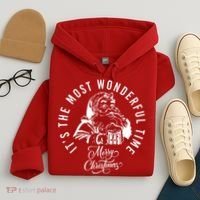 It's The Most Wonderful Time Santa Drinking Beer Christmas Hoodie thumb 4