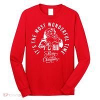 It's The Most Wonderful Time Santa Drinking Beer Christmas Long Sleeve Shirt thumb 0
