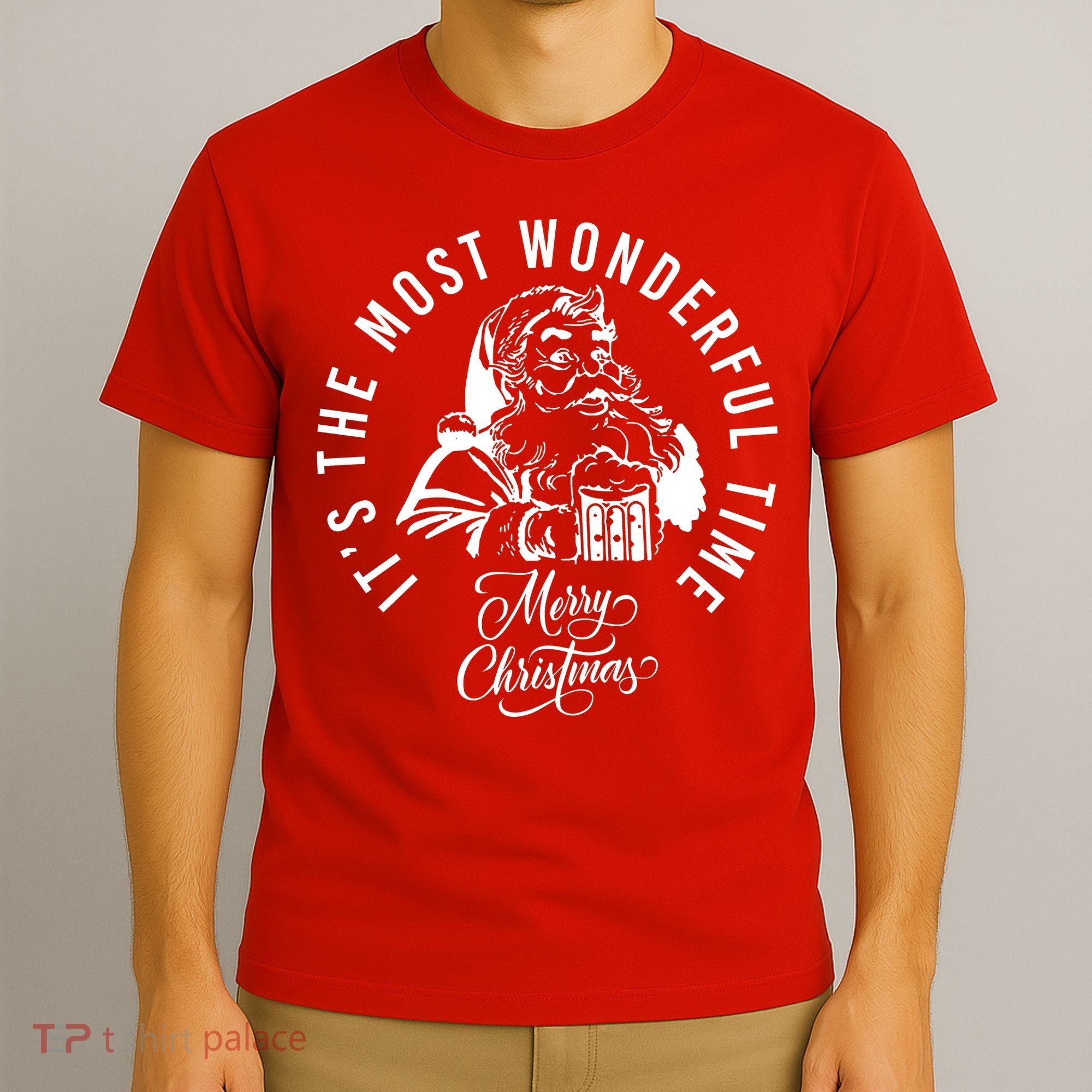 It's The Most Wonderful Time Santa Drinking Beer Christmas T-Shirt