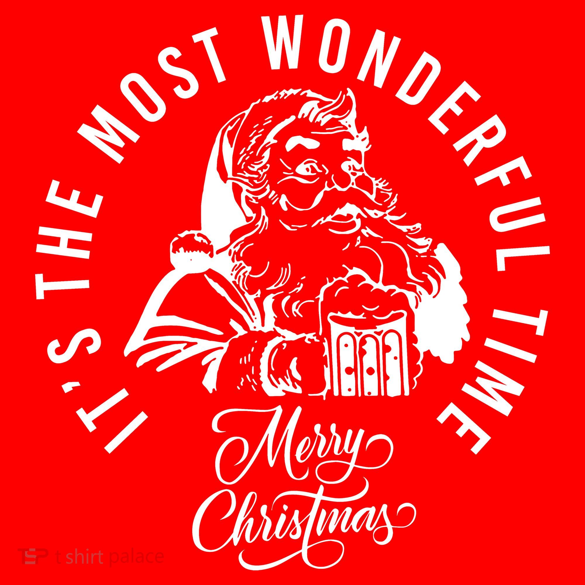 It's The Most Wonderful Time Santa Drinking Beer Christmas T-Shirt