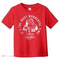 It's The Most Wonderful Time Santa Drinking Beer Christmas Toddler T-Shirt thumb 0