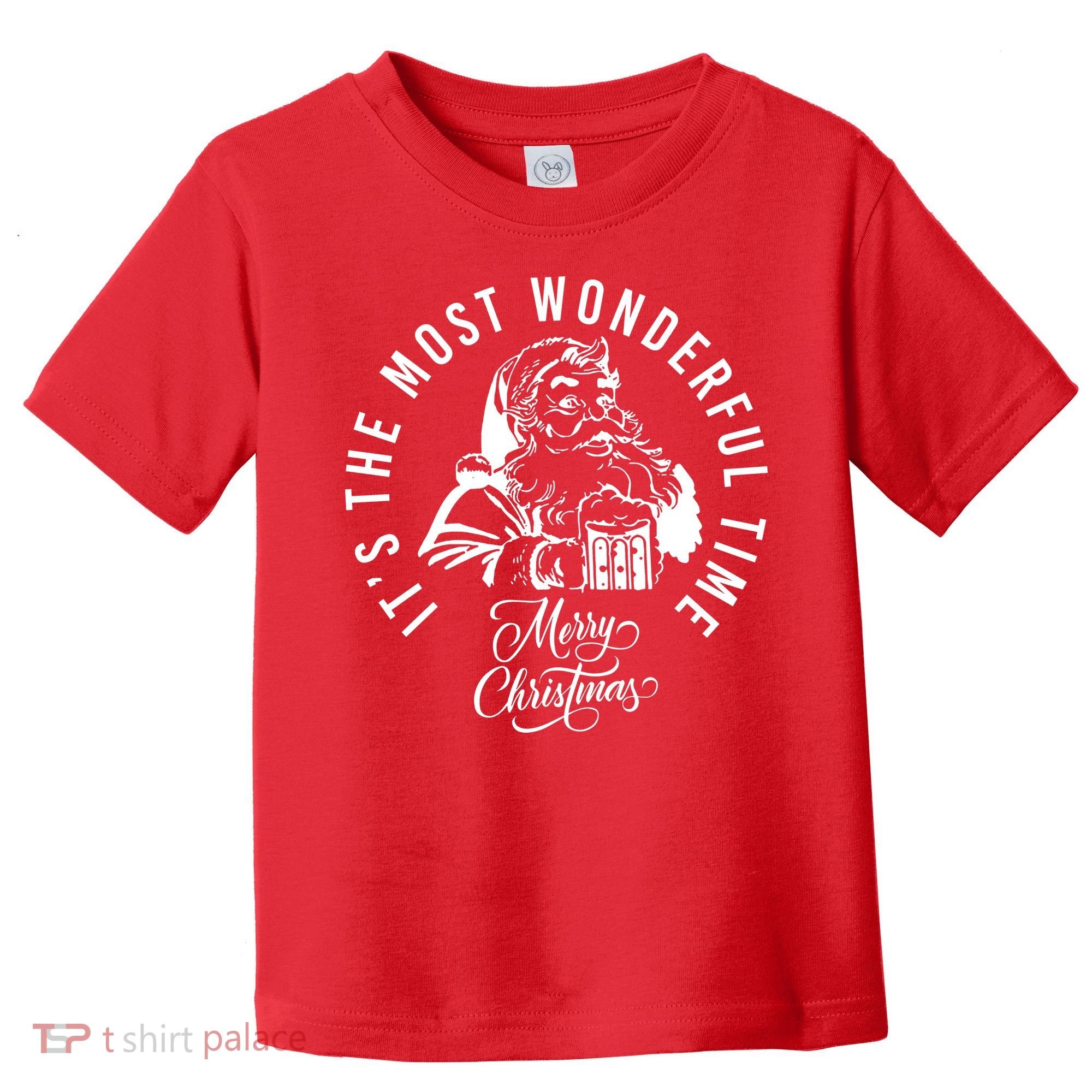 It's The Most Wonderful Time Santa Drinking Beer Christmas Toddler T-Shirt