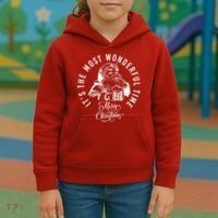 It's The Most Wonderful Time Santa Drinking Beer Christmas Kids Hoodie thumb 3