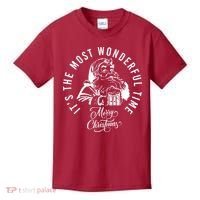 It's The Most Wonderful Time Santa Drinking Beer Christmas Kids T-Shirt thumb 0