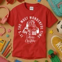 It's The Most Wonderful Time Santa Drinking Beer Christmas Kids T-Shirt thumb 3