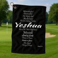 Inspirational The Many Names of Yeshua Golf Towel thumb 1