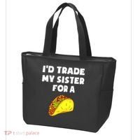 I'd Trade My Sister For A Taco Funny Taco Cinco De Mayo Tote Bag thumb 3