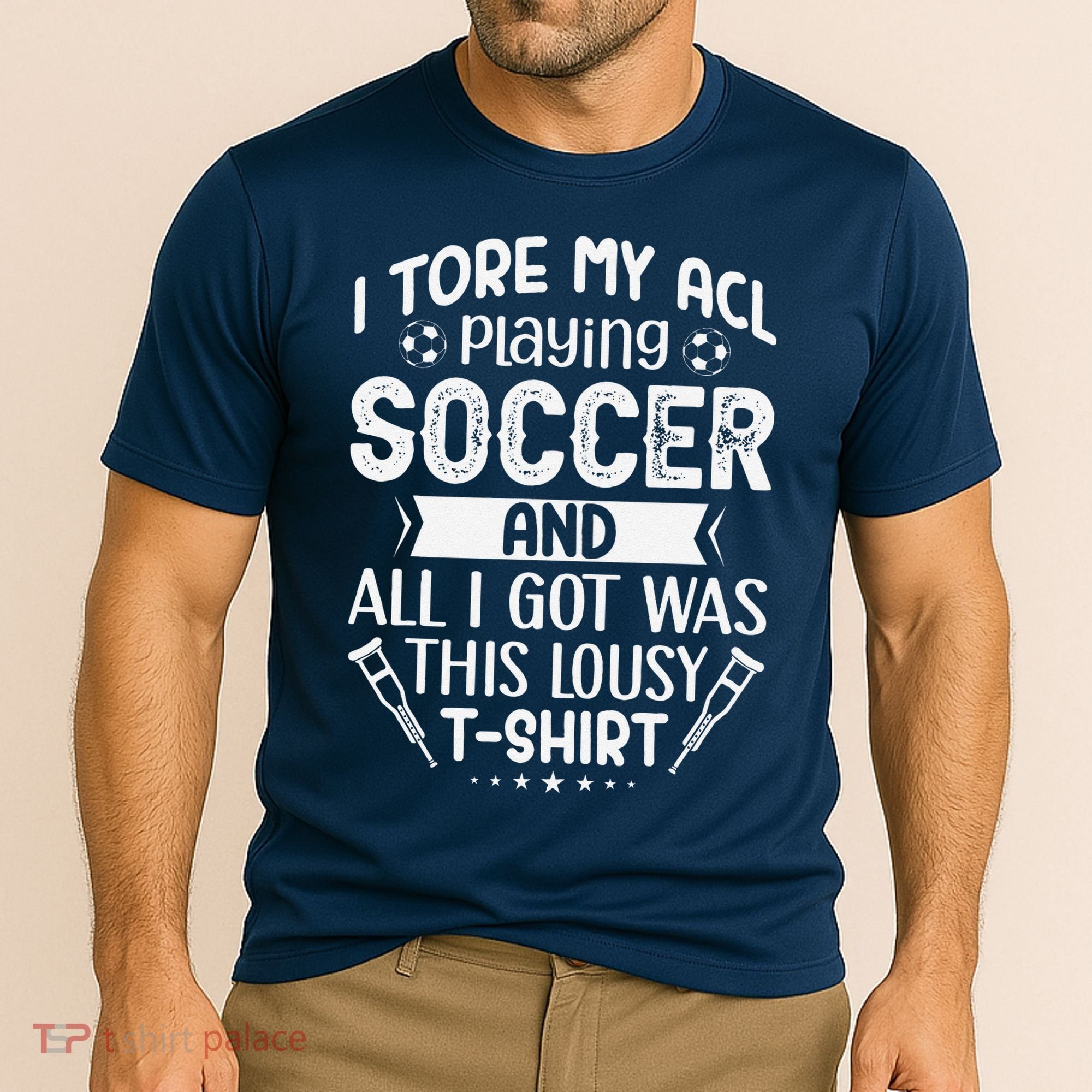 I Tore My Acl Playing Soccer Funny Acl Knee Surgery Recovery Cooling Performance Crew T-Shirt