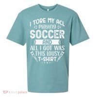 I Tore My Acl Playing Soccer Funny Acl Knee Surgery Recovery Sueded Cloud Jersey T-Shirt thumb 0