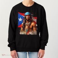 Indigenous Taino Man Warrior Puerto Rican Flag Caribbean Women's Sweatshirt thumb 0