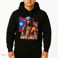 Indigenous Taino Man Warrior Puerto Rican Flag Caribbean Hoodie thumb 2