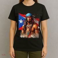 Indigenous Taino Man Warrior Puerto Rican Flag Caribbean T-Shirt thumb 4