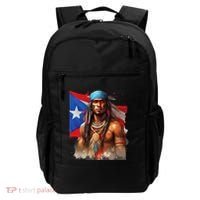 Indigenous Taino Man Warrior Puerto Rican Flag Caribbean Backpack thumb 0