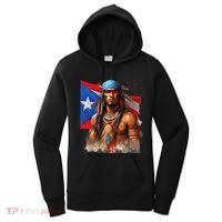 Indigenous Taino Man Warrior Puerto Rican Flag Caribbean Women's Hoodie thumb 0