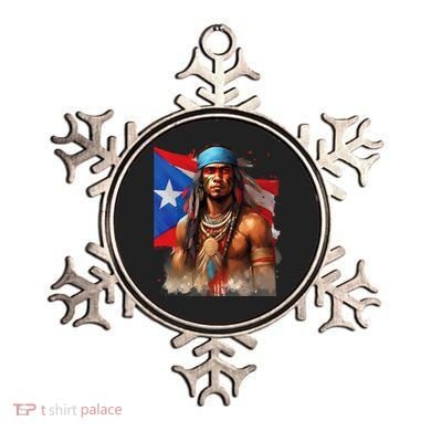 Indigenous Taino Man Warrior Puerto Rican Flag Caribbean Ornament