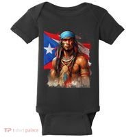 Indigenous Taino Man Warrior Puerto Rican Flag Caribbean Baby Bodysuit thumb 0