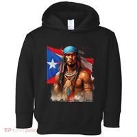Indigenous Taino Man Warrior Puerto Rican Flag Caribbean Toddler Hoodie thumb 0
