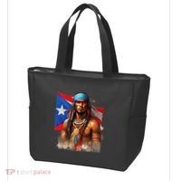 Indigenous Taino Man Warrior Puerto Rican Flag Caribbean Tote Bag thumb 3