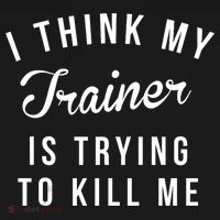 I Think My Trainer Is Trying To Kill Me Funny Workout Gymmer Visor thumb 3