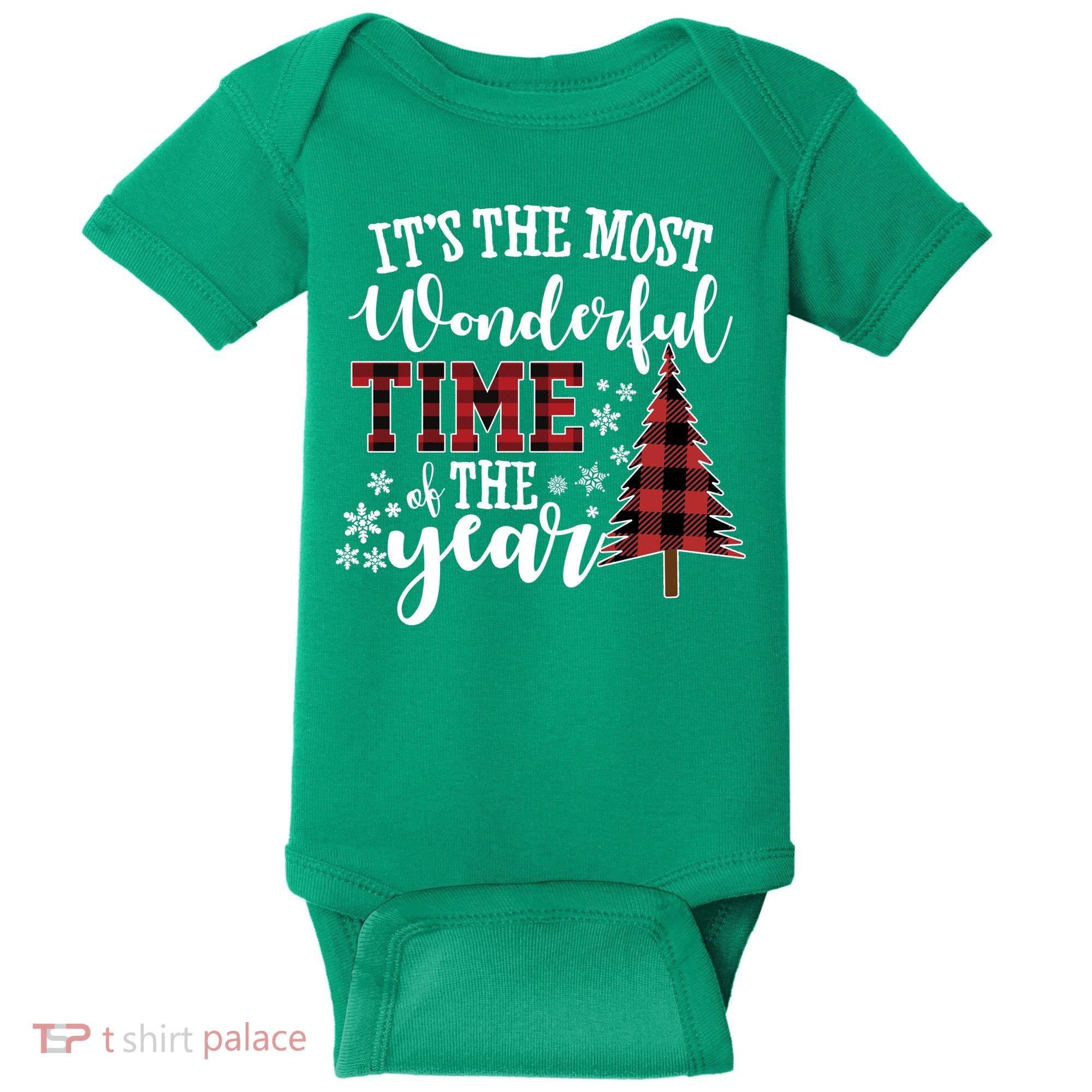 It's The Most Wonderful Time Of The Year Christmas Tree Holiday Baby Bodysuit