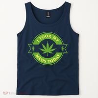 I Took My Meds Today Marijuana Weed Lover Cannabis Funny 420 Tank Top thumb 2