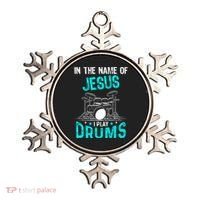 In The Name Of Jesus I Play Drums For Christian Drummer Ornament thumb 0