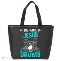 In The Name Of Jesus I Play Drums For Christian Drummer Tote Bag thumb 0