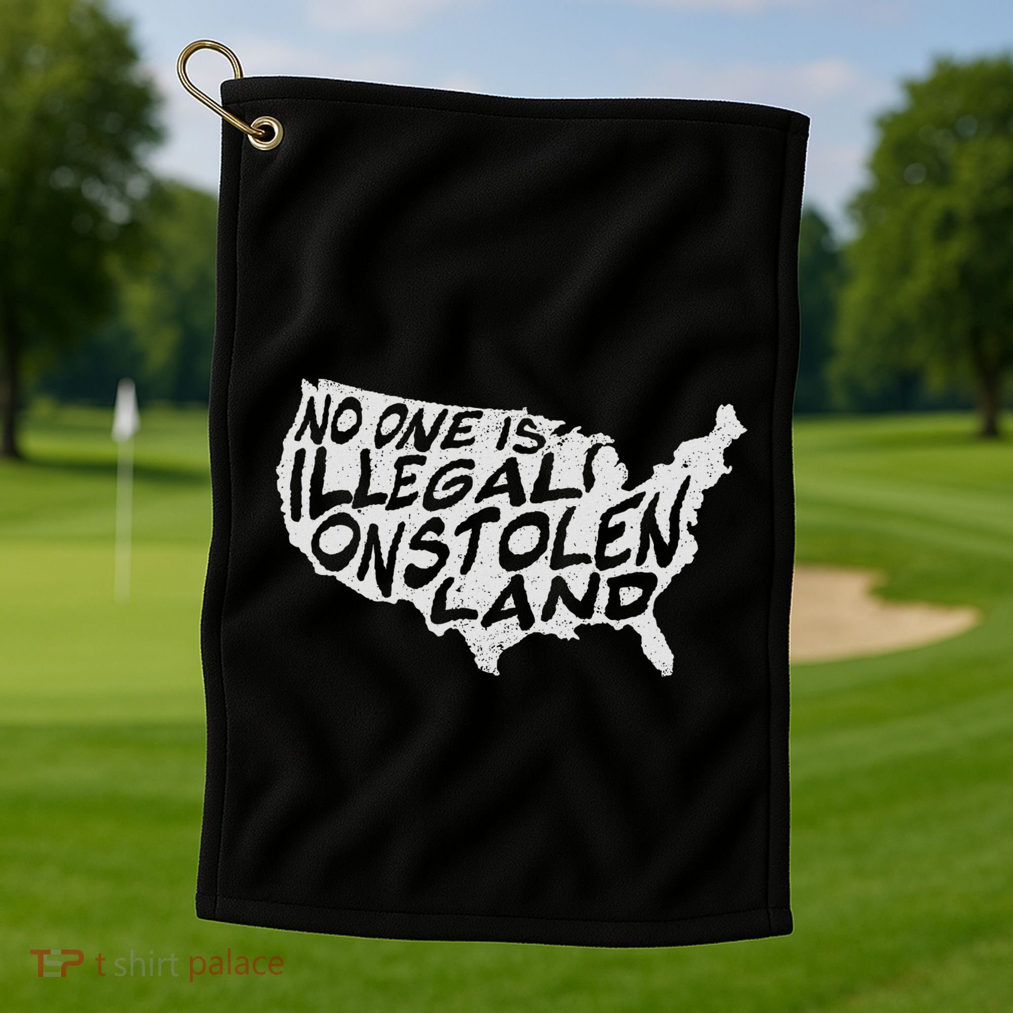 Immigrant T No One Is Illegal On Stolen Land Golf Towel