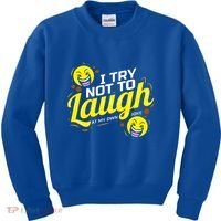 I Try Not To Laugh At My Own Jokes Funny Kids Sweatshirt thumb 0