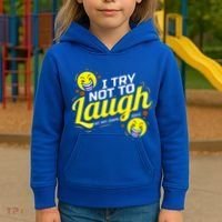 I Try Not To Laugh At My Own Jokes Funny Kids Hoodie thumb 3