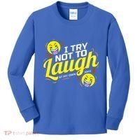 I Try Not To Laugh At My Own Jokes Funny Kids Long Sleeve Shirt thumb 0