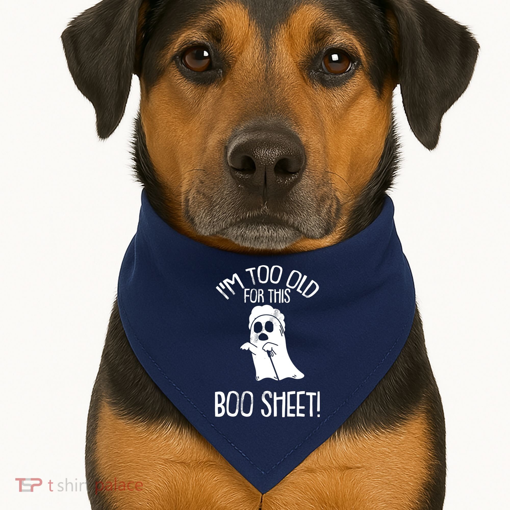 Im Too Old For This Boo Sheet Lazy Halloween Costume Ghost USA-Made Doggie Bandana