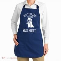 Im Too Old For This Boo Sheet Lazy Halloween Costume Ghost Apron thumb 2