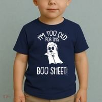 Im Too Old For This Boo Sheet Lazy Halloween Costume Ghost Toddler T-Shirt thumb 2