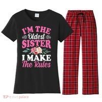 I'm the Oldest Sister I Make the Rules Siblings Sisters Women's Flannel Pajama Set thumb 0