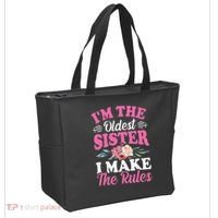 I'm the Oldest Sister I Make the Rules Siblings Sisters Tote Bag thumb 2