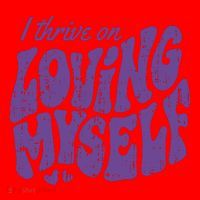I Thrive On Loving Myself Retro Quote Santa Hat thumb 1