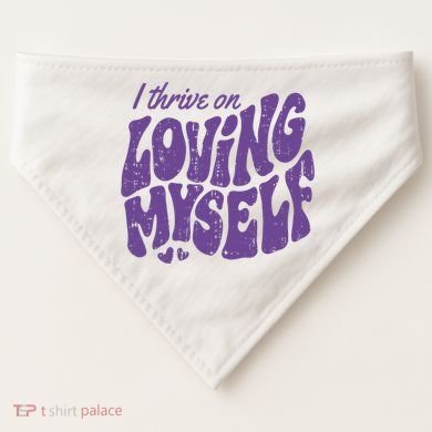 I Thrive On Loving Myself Retro Quote USA-Made Doggie Bandana