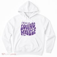 I Thrive On Loving Myself Retro Quote Hoodie thumb 0